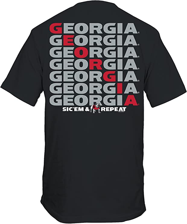 Georgia Bulldogs T-Shirt - Sic'em & Repeat - Black Tee