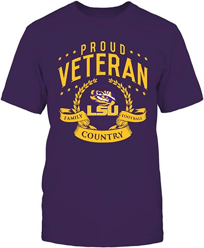 LSU Tigers T-Shirt - Proud Veteran - Family Country Football